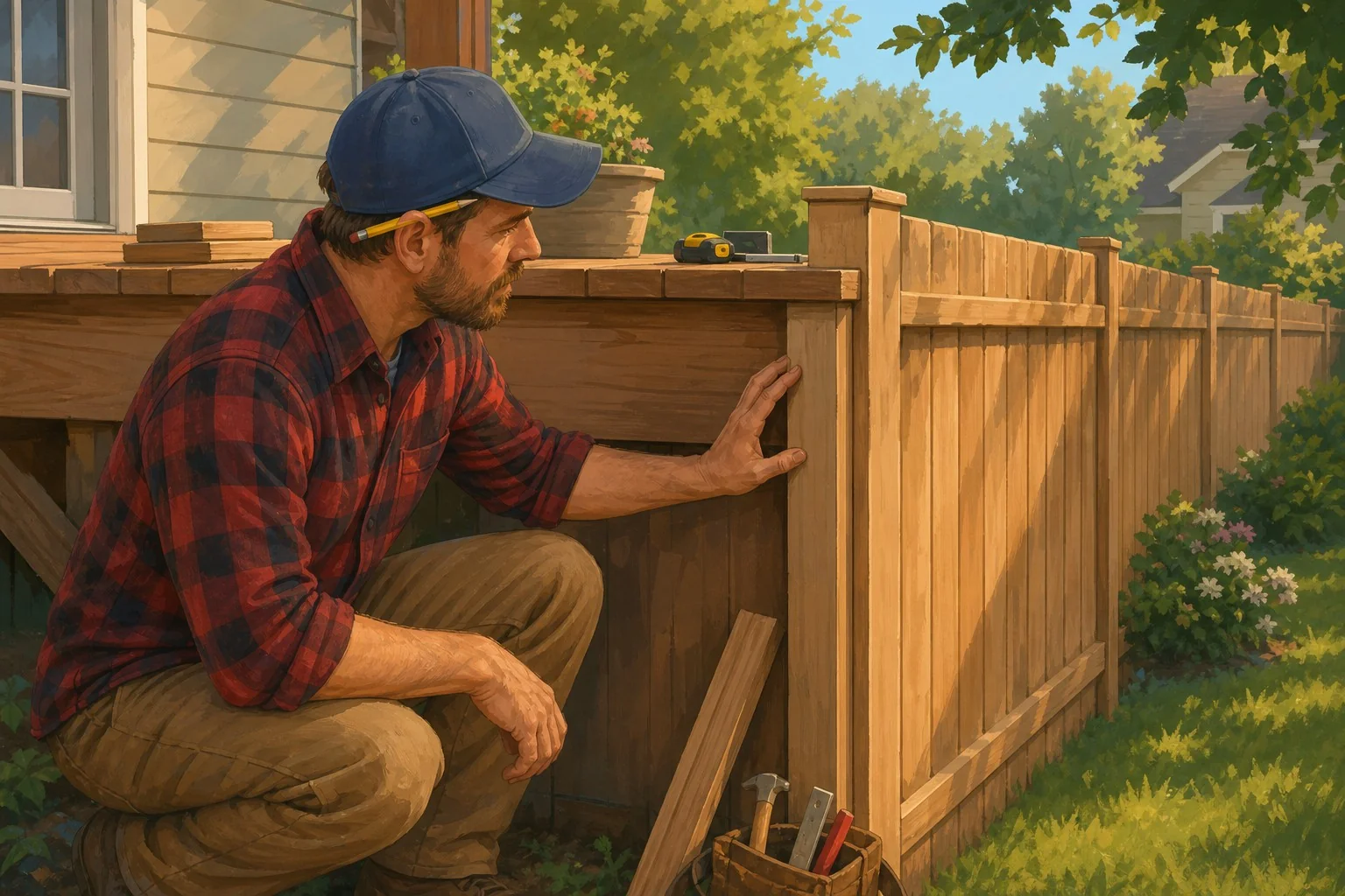 How to Butt a Fence Up to a Deck Without It Looking Awkward