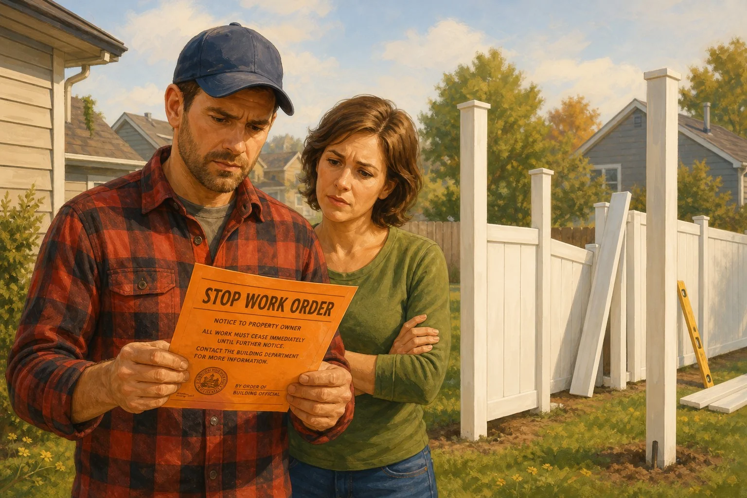 What a Stop-Work Order on a Fence Actually Means — And How to Get It Lifted